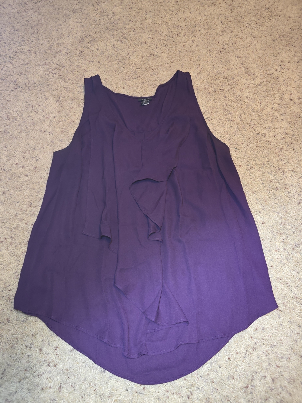 Torrid Purple Ruffle Front Sleeveless Top